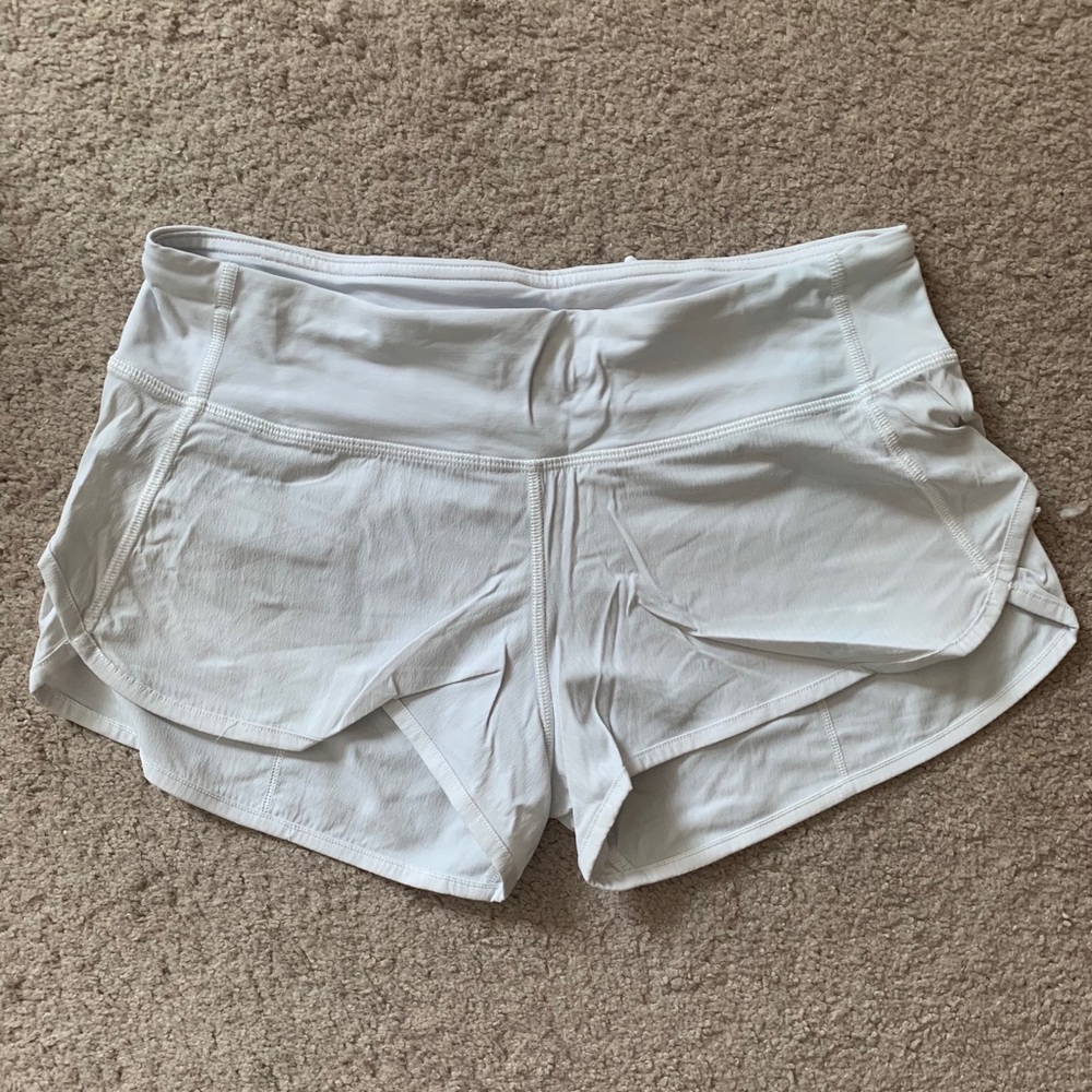 White speed shorts